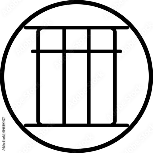 Jail Line Icon Style
