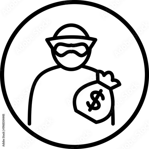 Thief Line Icon Style