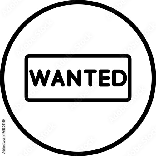 Wanted Line Icon Style