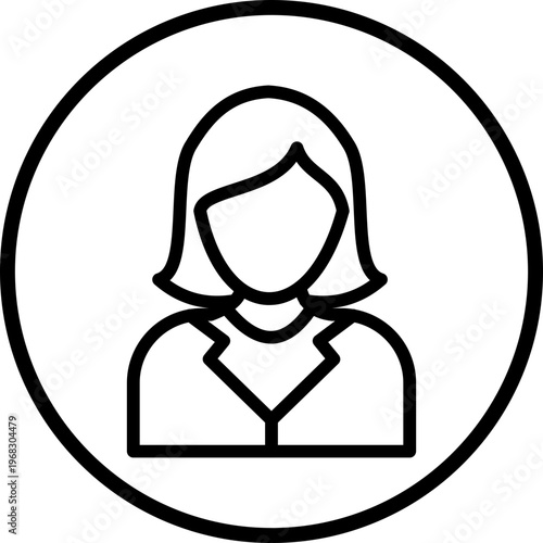 Lady Lawyer Line Icon Style