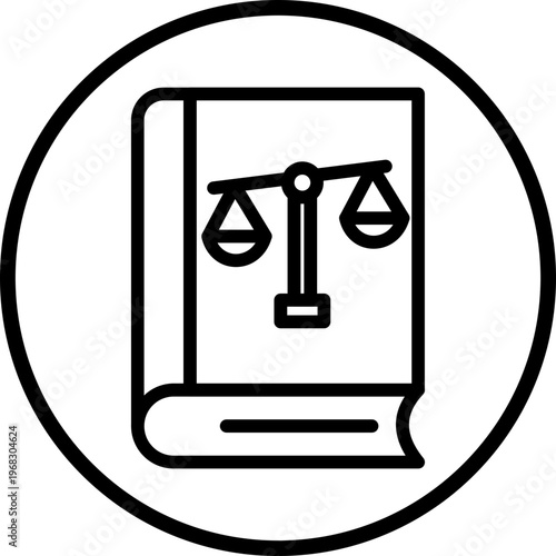 Law Book Line Icon Style