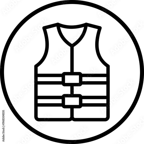 Life Vest Line Icon Style
