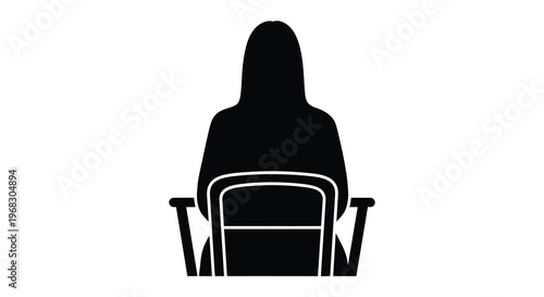 Person sitting in a chair viewed from the back silhouette