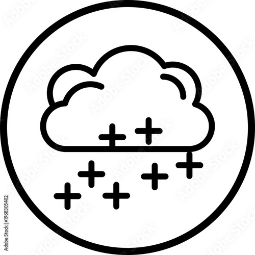 Snowstorm Line Icon Style