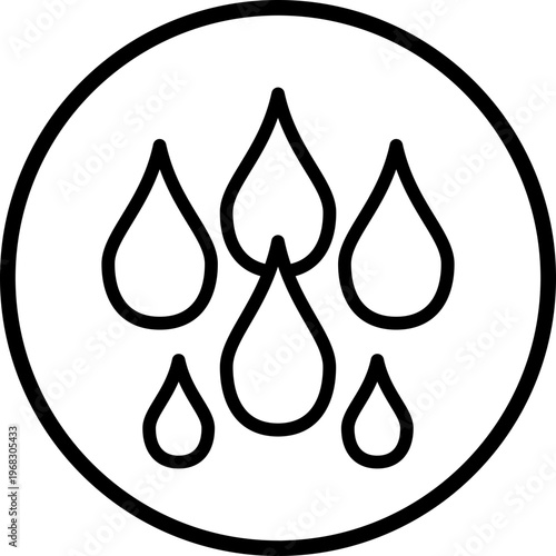 Water Drops Line Icon Style