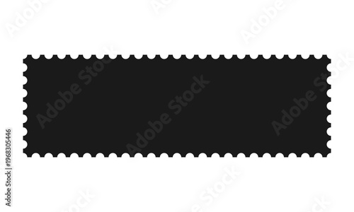 Perforated Long Rectangle Postage Stamp Icon