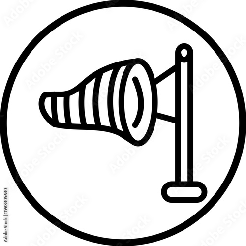 Windsock Line Icon Style