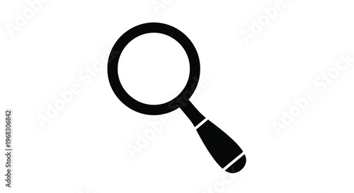 Fotografía A simple black and white glyph depicting a magnifying glass commonly used for se