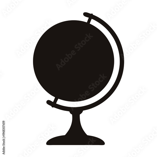 Globe silhouette icon, a simple and classic representation of world geography