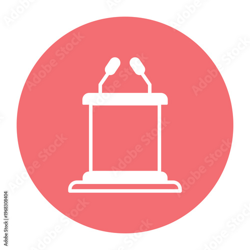 Press Podium Vector icon which can easily modify or edit
