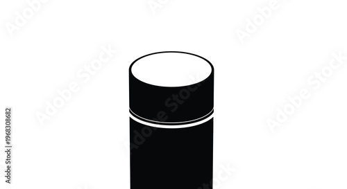 A minimalist black and white illustration depicting a cylindrical container or jar high quality professional detailed