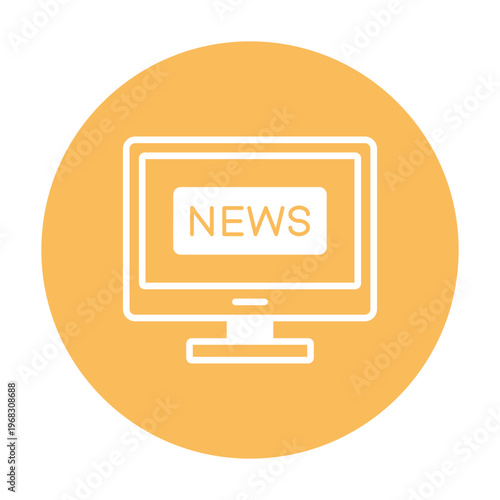 News Monitor Vector icon which can easily modify or edit