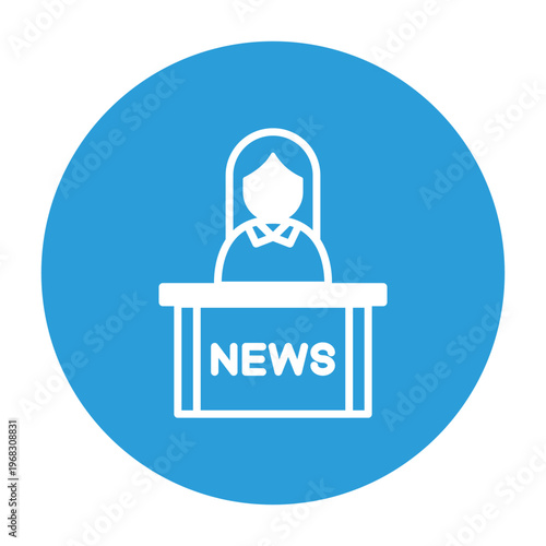 News Podium Vector icon which can easily modify or edit