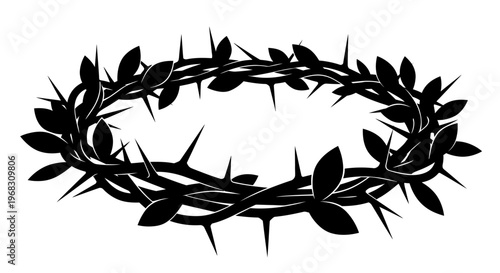Crown of Thorns Silhouette Symbolizing Sacrifice and Suffering.