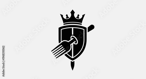 Royal Shield with Fork and Crown Emblem.