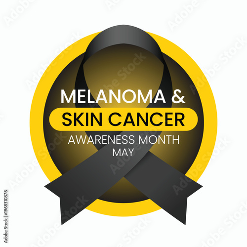 Melanoma and skin cancer awareness month observed every year in May, Exposure to ultraviolet (UV) rays causes most cases of melanoma, the deadliest kind of skin cancer. Vector illustration.