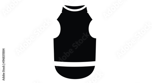 A simple black silhouette of a tactical vest commonly used for protective gear high quality professional