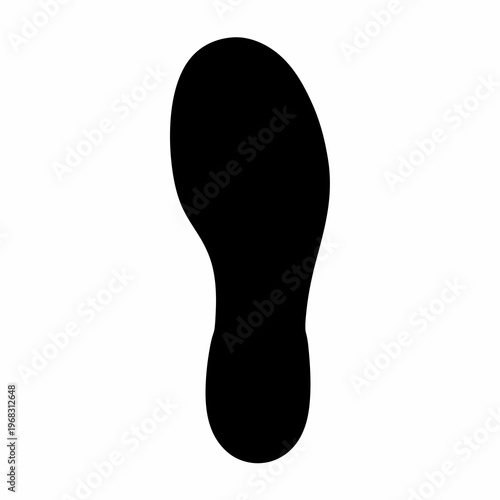 Abstract representation of a shoe sole or footprint in black and white