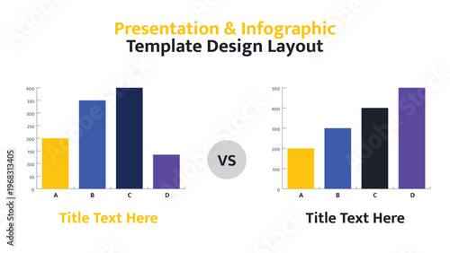 Two comparative bar charts on a presentation slide for effective data analysis and comparison