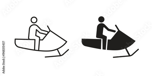 Snowmobile sport icon. modern vector symbols set