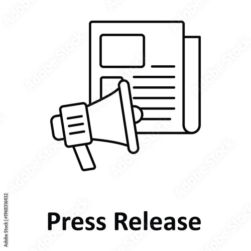 Press Release Vector icon which can easily modify or edit
