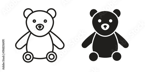 Teddy bear icon vector, Symbol, logo illustrations