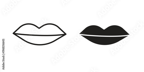 Thin lips icon. modern vector symbols set