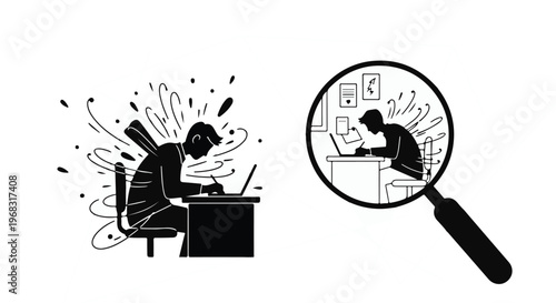 frustrated businessman working on computer