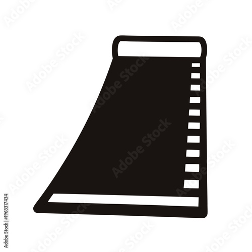 Black and white silhouette of a spiral bound notebook or notepad graphic