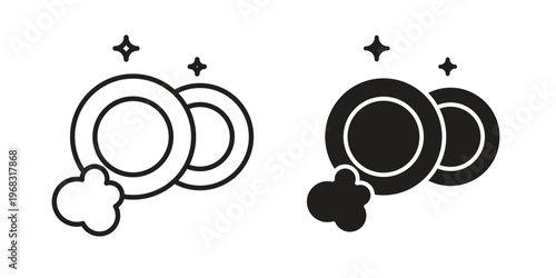 Washing dishes icon. modern vector symbols set