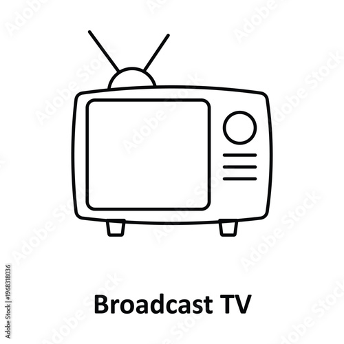 Broadcast TV Vector icon which can easily modify or edit