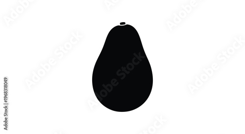 Simple black silhouette of a pear against a white background silhouette