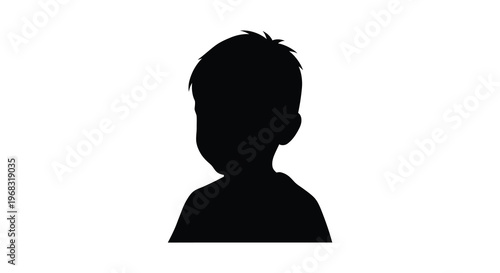 Simple black silhouette of a child s head and shoulders silhouette