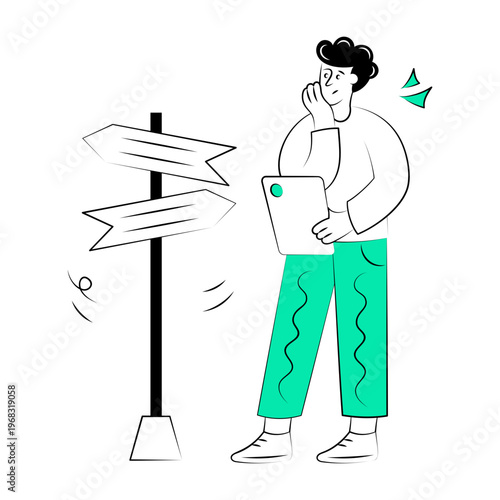 A sketchy style illustration showing decision making

