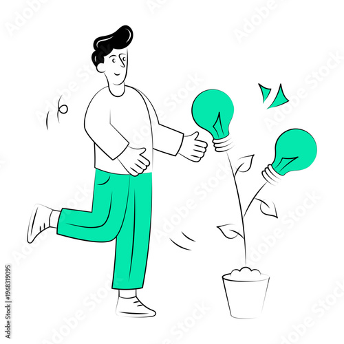 A drawing style illustration representing growth mindset

