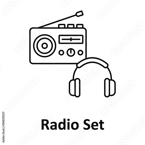 Radio Set Vector icon which can easily modify or edit