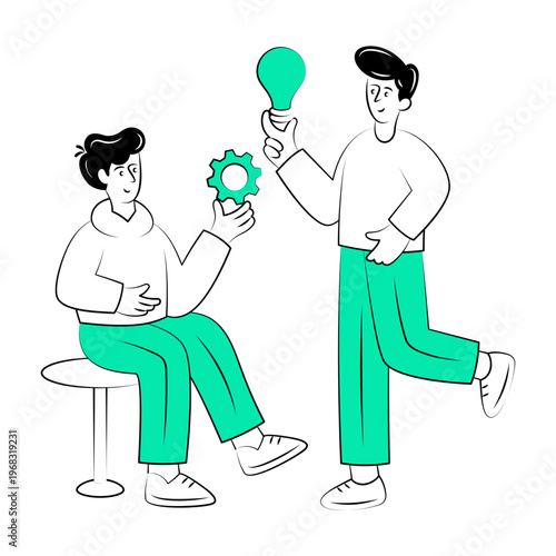 A sketchy style illustration showing inspiring team