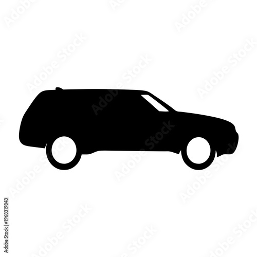 Silhouette of an SUV style car, a common vehicle for families