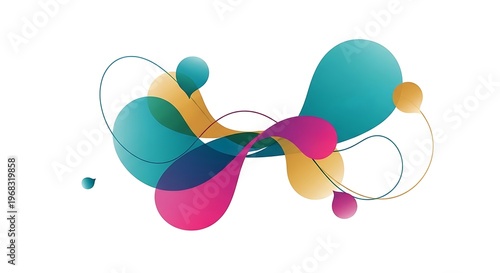 Vibrant abstract shapes and colors.