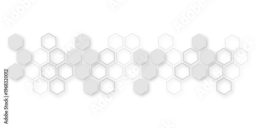 Modern and seamless pattern in design with hexagonal molecular structures in technology background.Abstract background with hexagons and geometric pattern in honeycombs design in illustration.