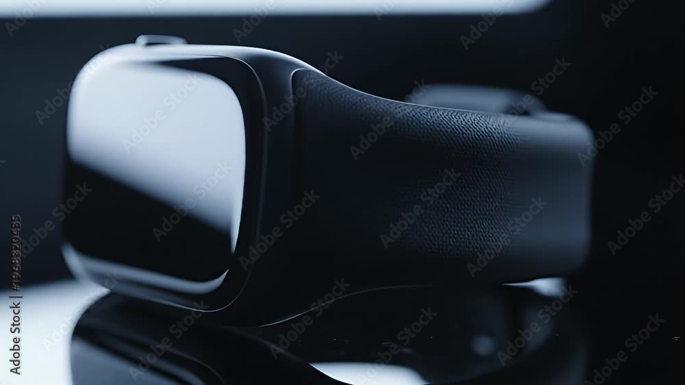 custom made wallpaper toronto digitalModern virtual reality headset in dark studio setting