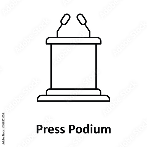 Press Podium Vector icon which can easily modify or edit