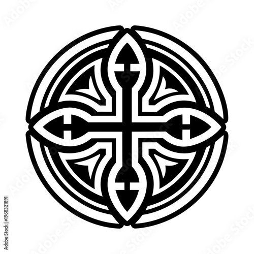 A glyph style icon of holy cross symbol