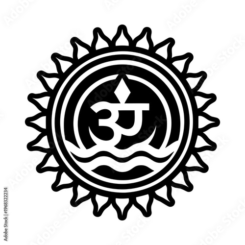 Ganges river symbol icon in solid style