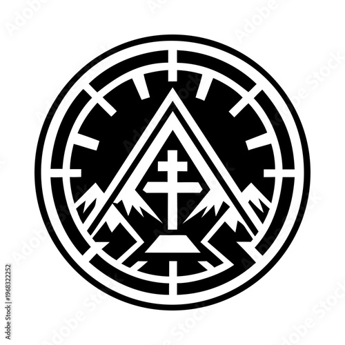 A glyph style icon of holy mountain symbol