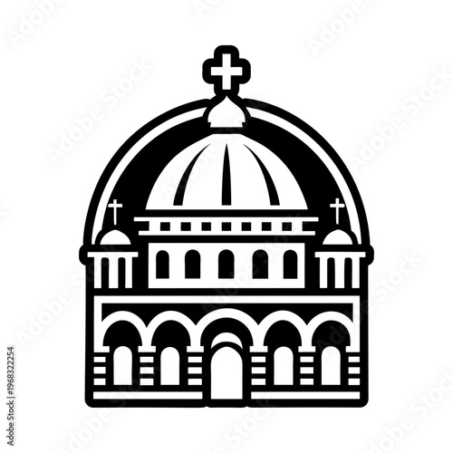 A filled style icon of holy sepulchre symbol