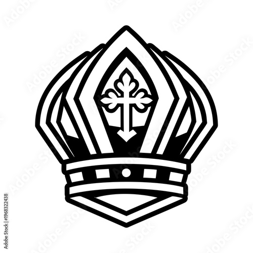 Mitre hat icon in glyph style