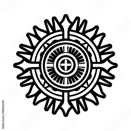 Tableau sur toile Catholic monstrance symbol icon in solid style