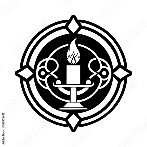 A solid style icon of paschal candle symbol