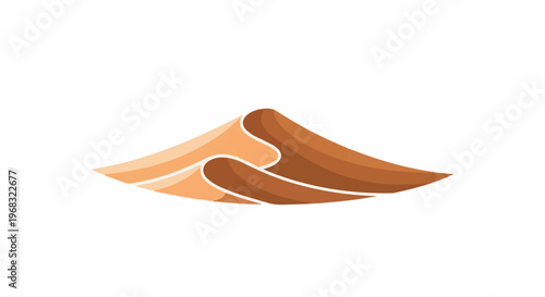 Stylized, graphic representation of desert sand dunes in warm earth tones